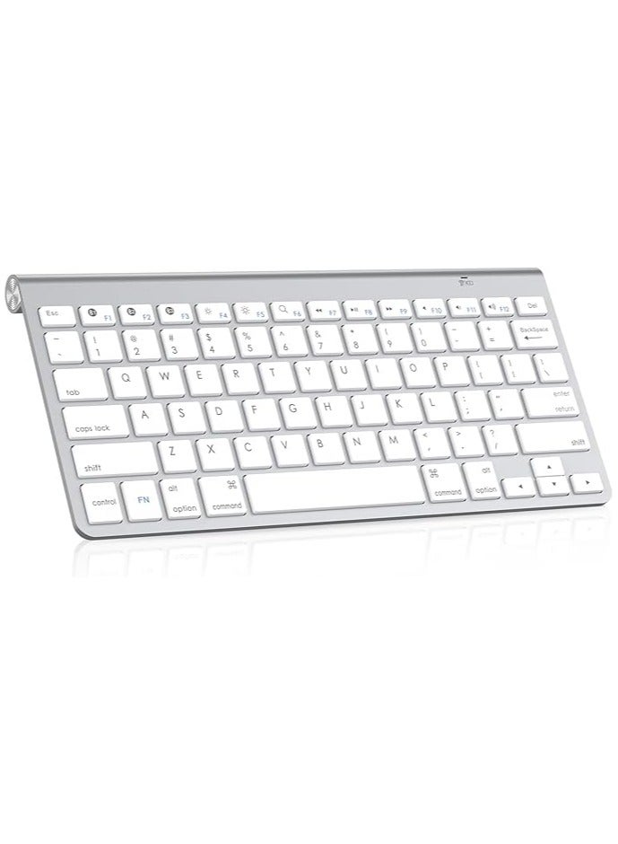 erorex Wireless Bluetooth Keyboard, Ultra-Slim Silent Portable Mini Keyboard for iPad/Tablet/Mac/Laptop/Desktop- Silver - Image 1