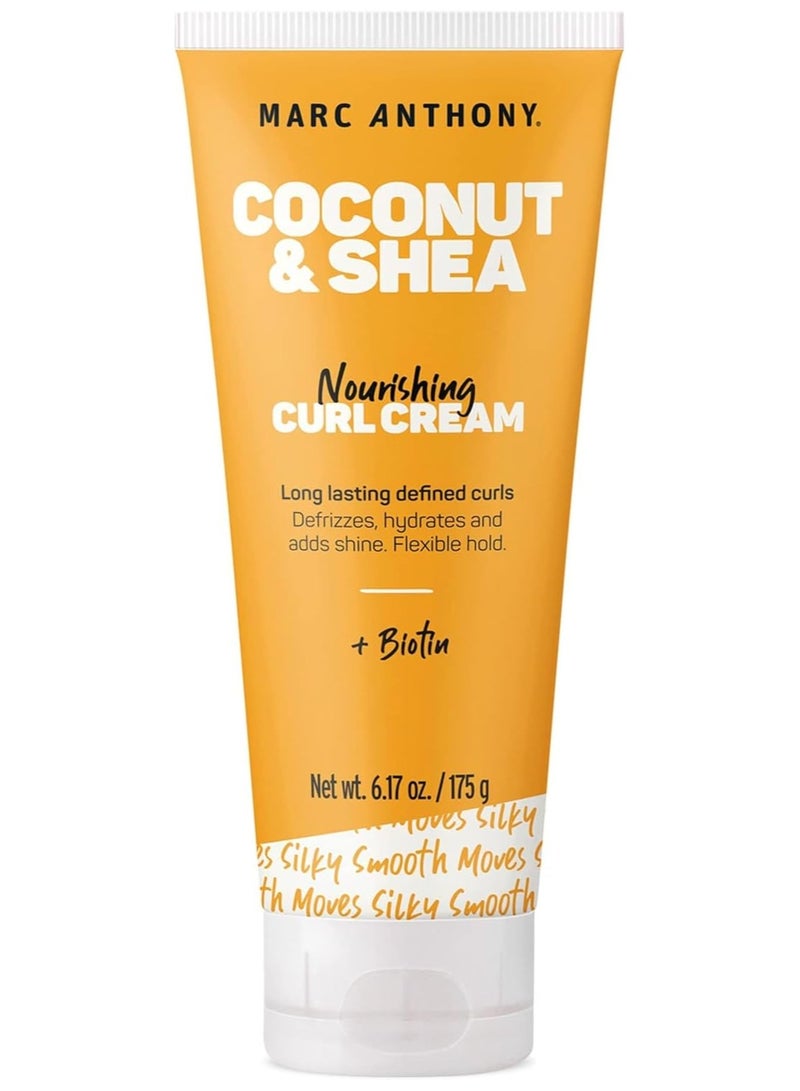 MARC ANTHONY كريم تجعيد الشعر مارك أنطوني بزيت جوز الهند البكر 100% وزبدة الشيا 175 مل — يحدد ويغذي التجاعيد - Image 1