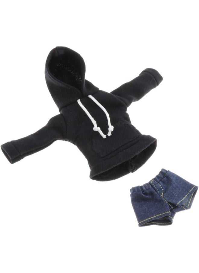 silvercnc Hoodie and Short Pants for 1/6 Blythe Dress Up Outfits Accessories  - Image 1
