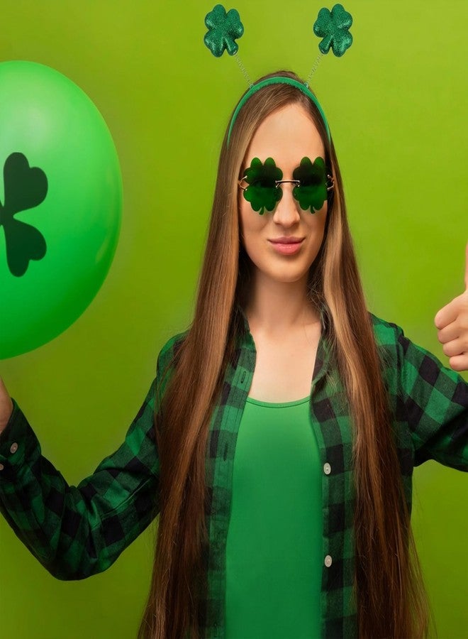 yfstyle St. Patrick's Day Shamrock Headband Sparkling Green Clover for Saint Patrick’s Day Accessories Festive Celebration 1Pcs - Image 3