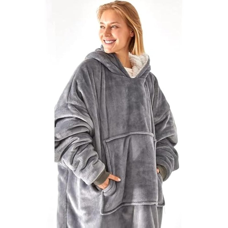 Loquat Blanket Sweatshirt, Oversized Hoodie Wearable Blanket, Soft Warm Comfortable Giant Front Pocket, One Size for Men Women Teens Friends - Image 2