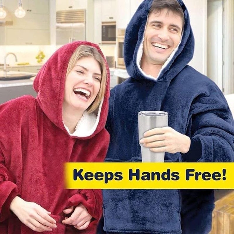 Loquat Blanket Sweatshirt, Oversized Hoodie Wearable Blanket, Soft Warm Comfortable Giant Front Pocket, One Size for Men Women Teens Friends - Image 4