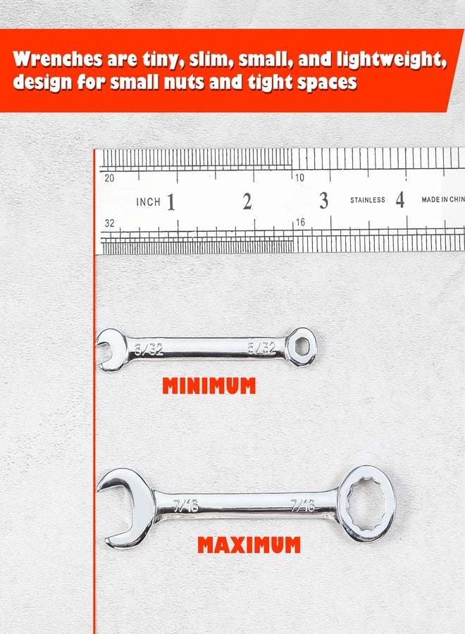 مجموعة مفاتيح ربط صغيرة من ليونتول، قياسية SAE، 10 قطع، من 5/32 بوصة إلى 7/16 بوصة، طرف مفتوح وطرف مغلق، مزودة بمشبك كارابين. هدية مثالية للرجال، الآباء، والأزواج، بمناسبة عيد العمال. - Image 5