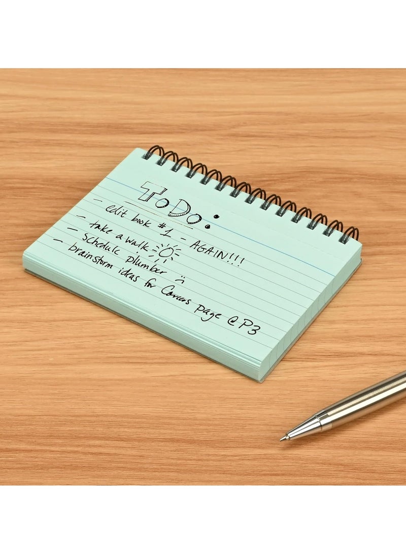 FIS بطاقات تسجيل مسطرة FIS®، الحجم: 6"x4" بوصات (152x102 مم)، تجليد حلزوني مزدوج، جانبين مسطرين، 180 جرام، مثقبة، 50 ورقة لكل دفتر، عبوة من 3 قطع، لون أزرق-FSIC64-180SPBL-3 - Image 3