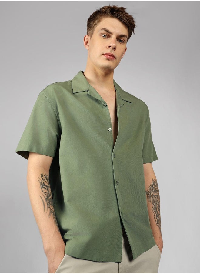 Relaxed Fit Green Cotton Shirt – Comfortable and Stylish - https://f.nooncdn.com/p/pzsku/Z323BC400A308BDEC1B8BZ/45/_/1727980568/135814ec-70f6-4766-8309-bd3570ca6630.jpg?format=jpg&width=original