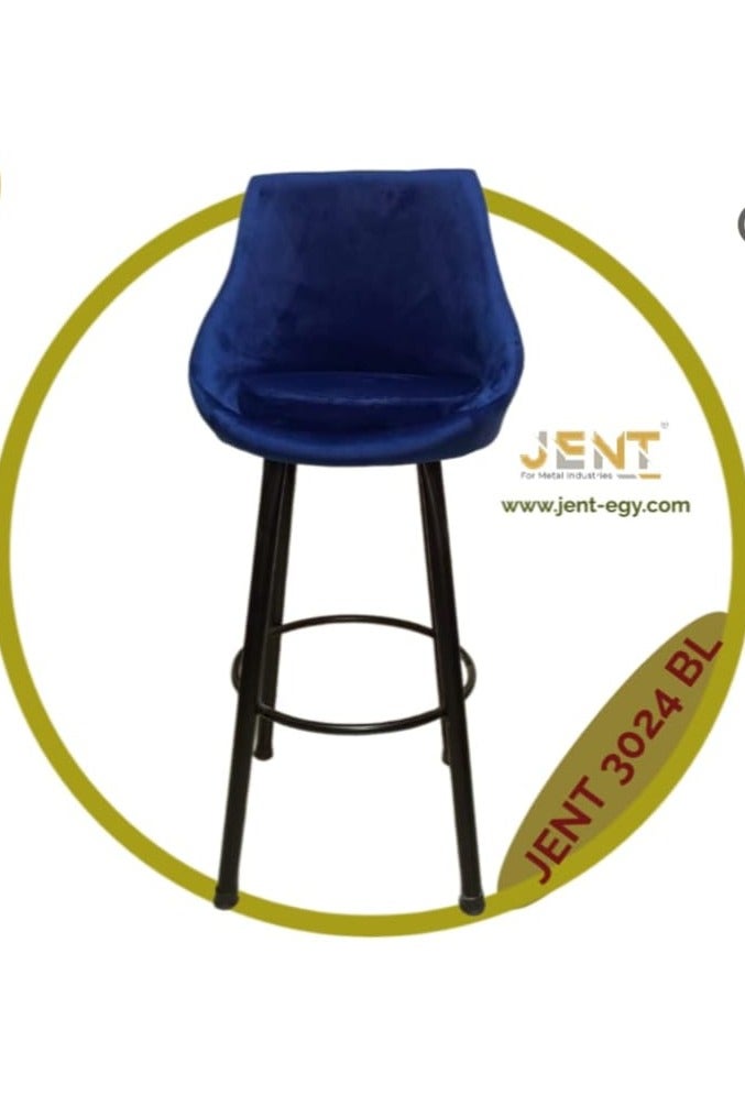 كرسي بار قطيفة ازرق ثابت -JENT 3024BL