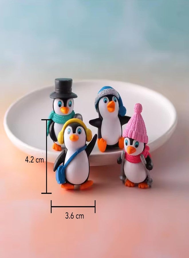 Ekhasa Nostrae Penguin Miniature Toys & Cute Miniatures Decorative Items | Small Figurines for Home Decor | Desk Decoration Miniature Things, Gifts & Mini Showpieces Desk Decor (Set of 4) - Image 4