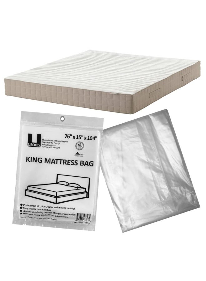 Uboxes uBoxes Moving Supplies King Mattress Cover Bag 76  x 15  x 104   Clear  - Image 1