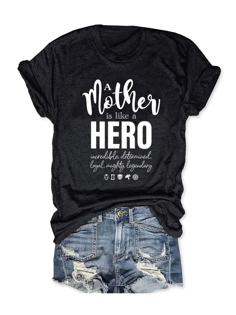 Summer Women'S Mother'S Day Pattern Printing Round Neck Short Sleeve Explosions T-Shirt - Image 4