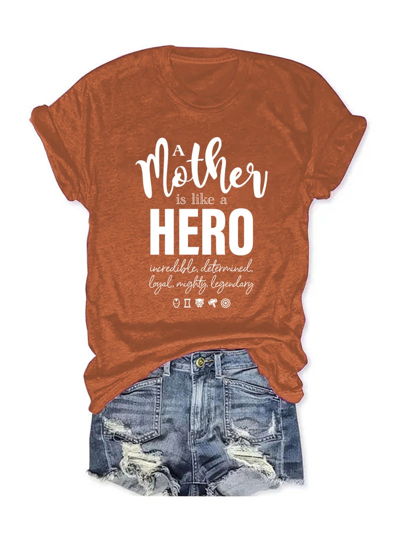 Summer Women'S Mother'S Day Pattern Printing Round Neck Short Sleeve Explosions T-Shirt - Image 1