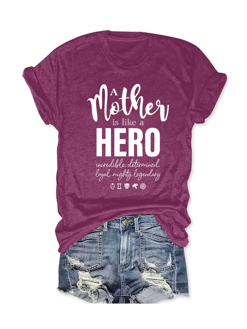 Summer Women'S Mother'S Day Pattern Printing Round Neck Short Sleeve Explosions T-Shirt - Image 2