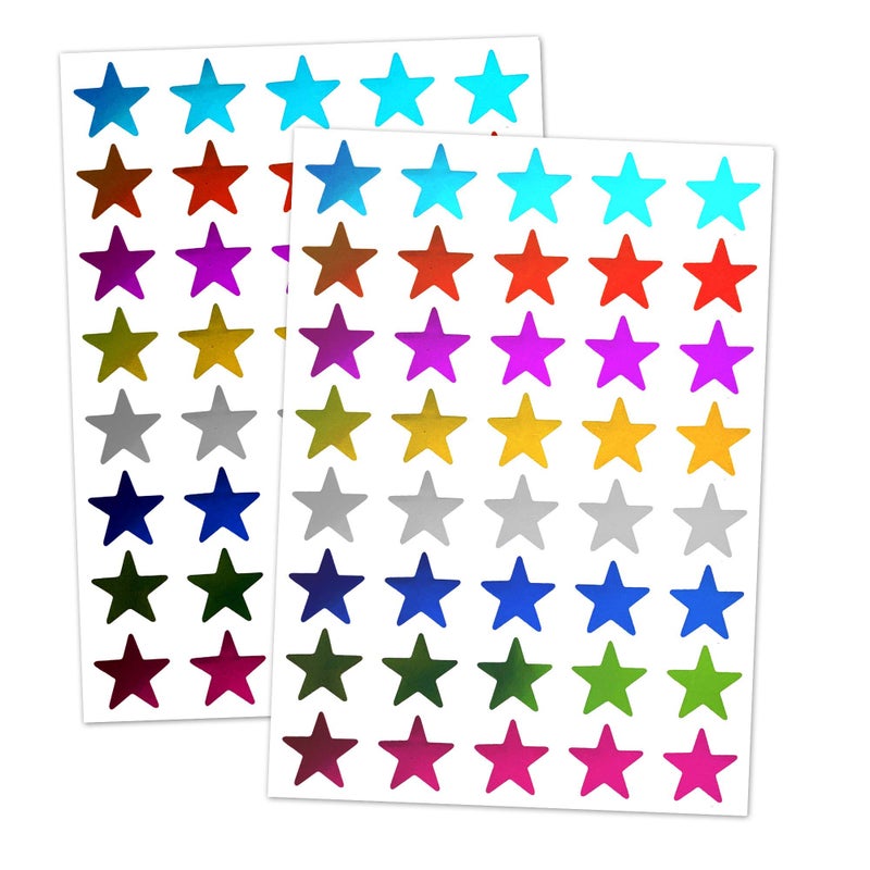 TownStix 8 Colors, 1000 Pack, Foil Star Metallic Stickers, 0.6" Diameter - Image 1