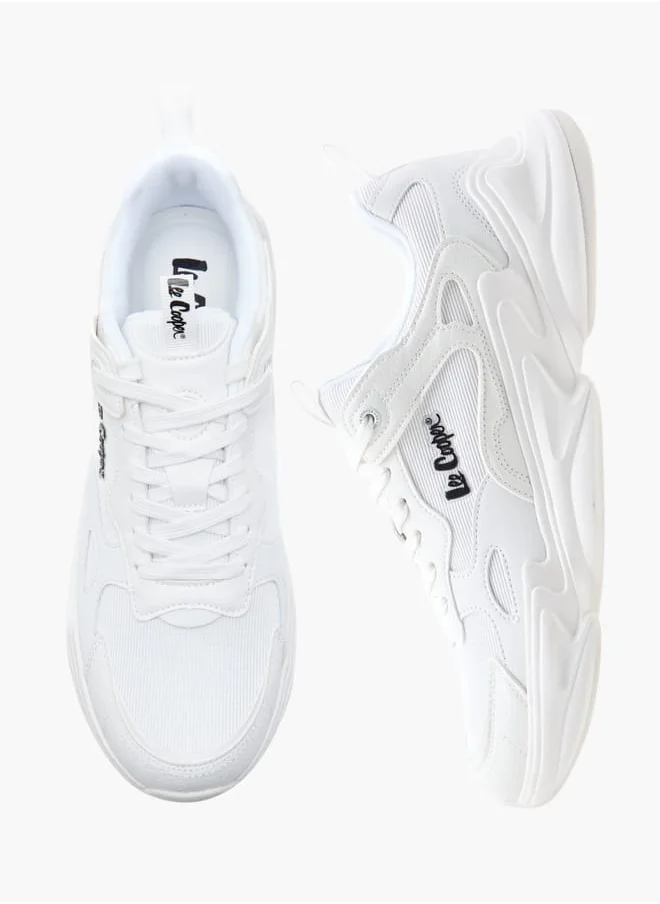 لي كوبر Men's Panelled Sneakers with Lace-Up Closure