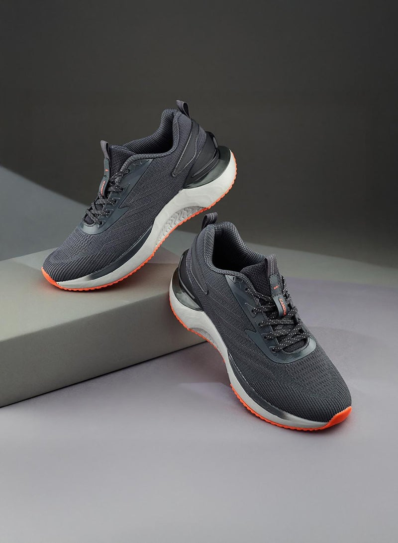 CAMPUS Men's Grey Low-Top Sneakers Shoes with Orange Accent - Modern Design for All-Day Comfort - Image 1