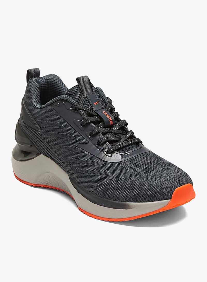 CAMPUS Men's Grey Low-Top Sneakers Shoes with Orange Accent - Modern Design for All-Day Comfort - Image 3