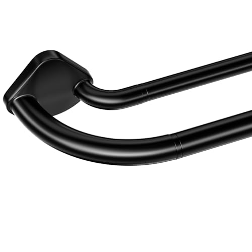 Abiglifty Double Curtain Rods 48 to 84 Inches, Wrap Around Curtain Rods, Extendable Double Curtain Rods for Windows, Room Darkening Double Drapery Rod, Black - Image 1