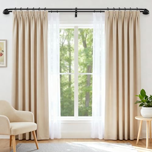 Abiglifty Double Curtain Rods 48 to 84 Inches, Wrap Around Curtain Rods, Extendable Double Curtain Rods for Windows, Room Darkening Double Drapery Rod, Black - Image 2