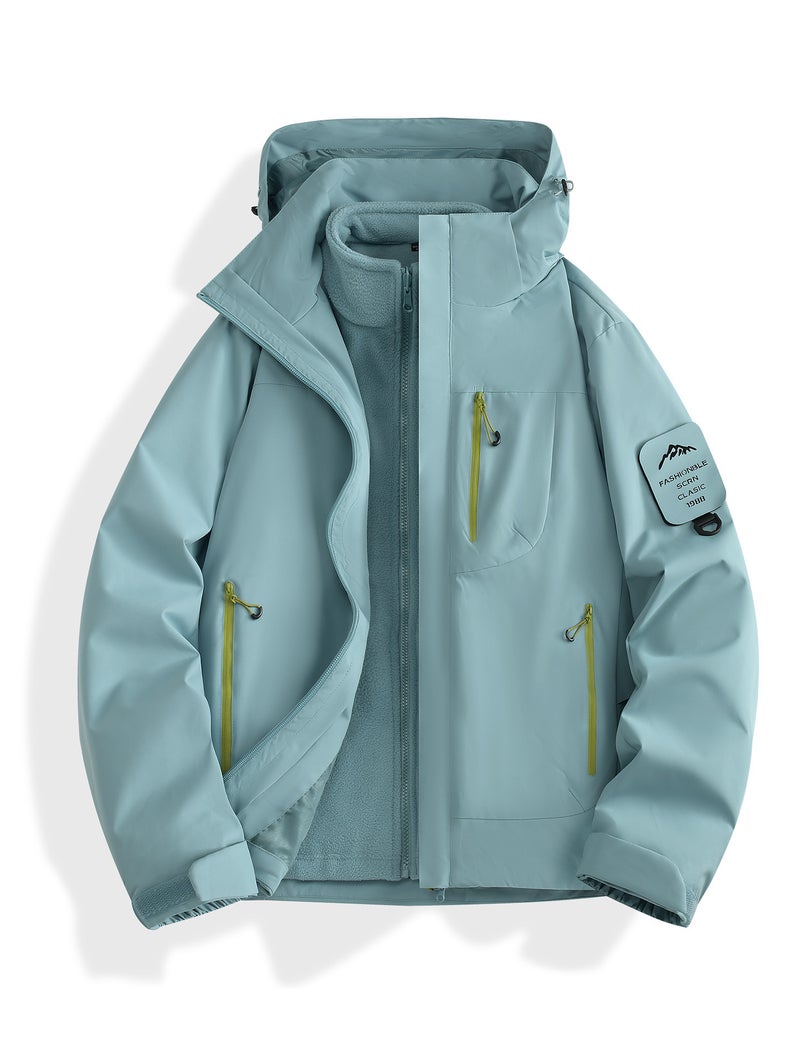 Outdoor Mountaineering Clothing For Men And Women In Xizang 2025, Multi-Color, Detachable, Warm, Windproof, Waterproof, Three-In-One Arm Patch Jacket - Image 3