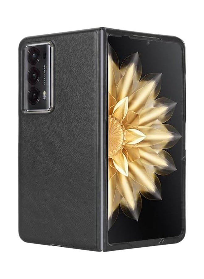 General Compatible with Honor Magic V2 Case, Retro PU Leather Ultra Slim Shockproof Back Bumper Protective Case Cover for Honor Magic V2 Phone Case  - Image 4