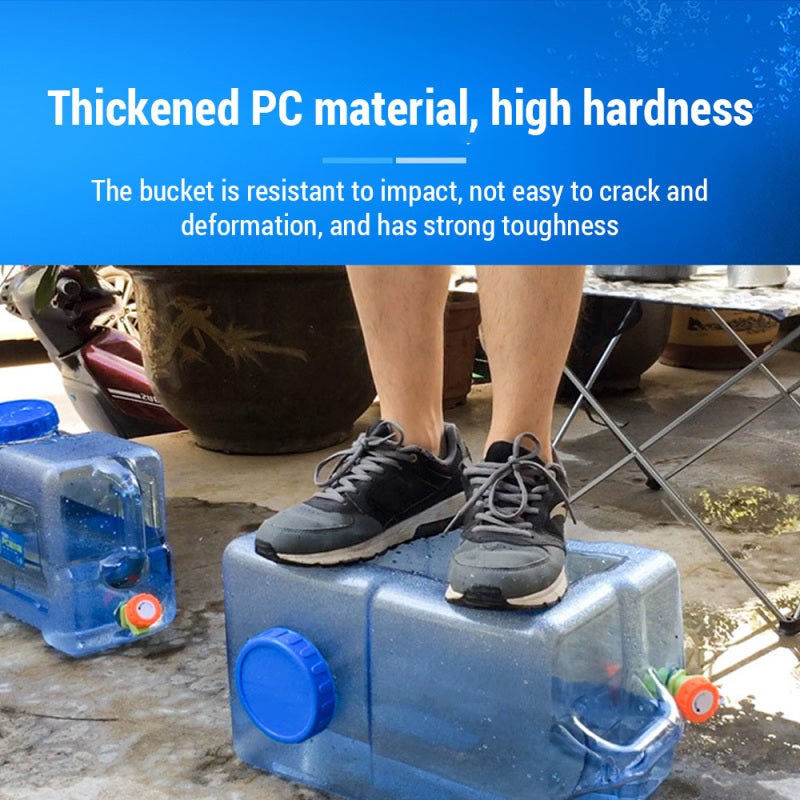 Camping Water Container 7.5L Thickened Anti-slip Durable Wall Camping Water Jug - Leak-proof Unique Faucet Design Camping Water Bucket for Camping Picnics Hiking Emergency Water Storage - Image 3