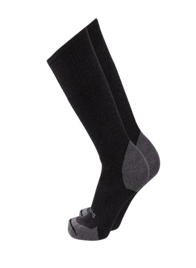 GRIP6 Wool Boot Socks - Pack of 2 Small Merino Wool Socks Made in the USA - Lightweight Wool Hiking Socks - Warm Boot Socks for Men and Women - Cold Weather Gear (Black) - Image 1