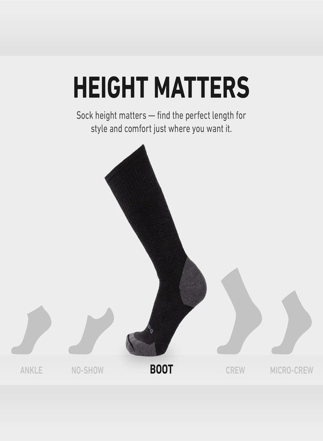 GRIP6 Wool Boot Socks - Pack of 2 Small Merino Wool Socks Made in the USA - Lightweight Wool Hiking Socks - Warm Boot Socks for Men and Women - Cold Weather Gear (Black) - Image 5