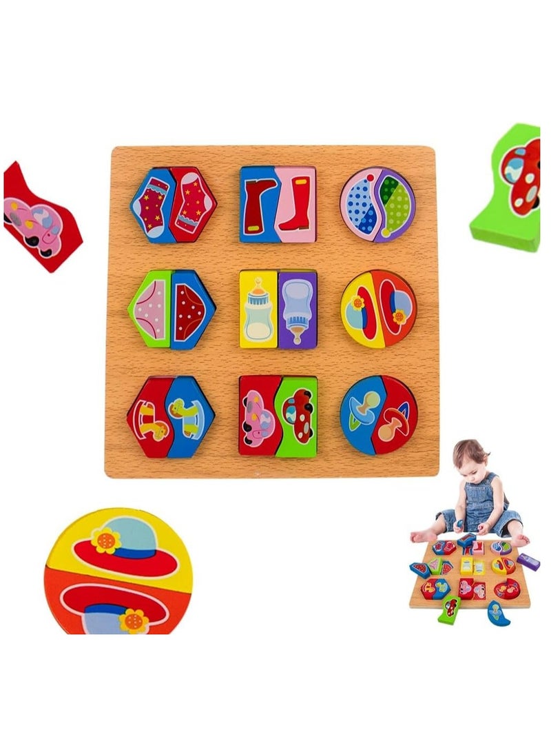 UKR UKR Wooden Paired Shape Puzzle – Educational Matching Toy for Kids | Early Learning Puzzle for Babies & Toddlers | Cognitive Development & Shape Recognition Toy for Preschoolers - Image 1