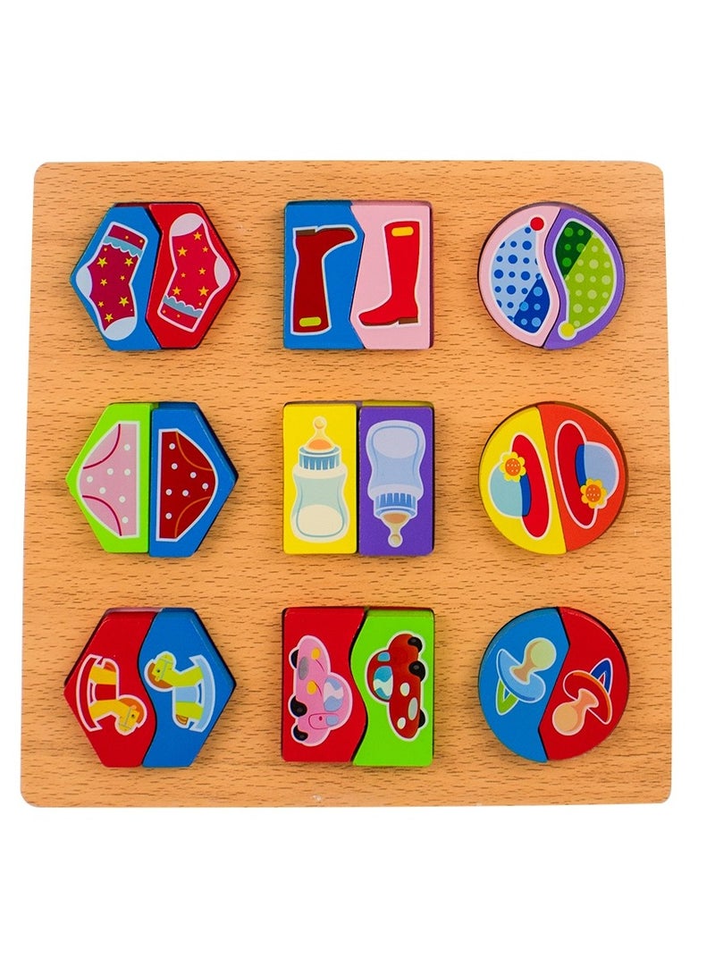 UKR UKR Wooden Paired Shape Puzzle – Educational Matching Toy for Kids | Early Learning Puzzle for Babies & Toddlers | Cognitive Development & Shape Recognition Toy for Preschoolers - Image 5
