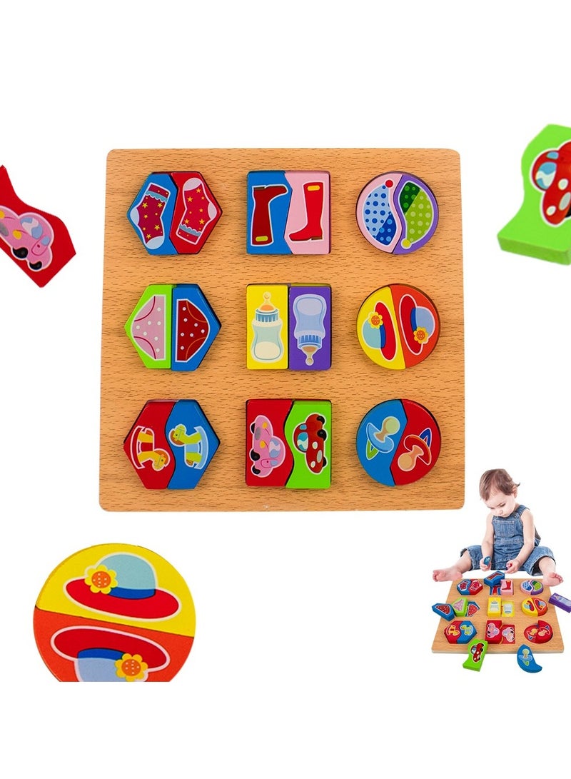 UKR UKR Wooden Paired Shape Puzzle – Educational Matching Toy for Kids | Early Learning Puzzle for Babies & Toddlers | Cognitive Development & Shape Recognition Toy for Preschoolers - Image 3