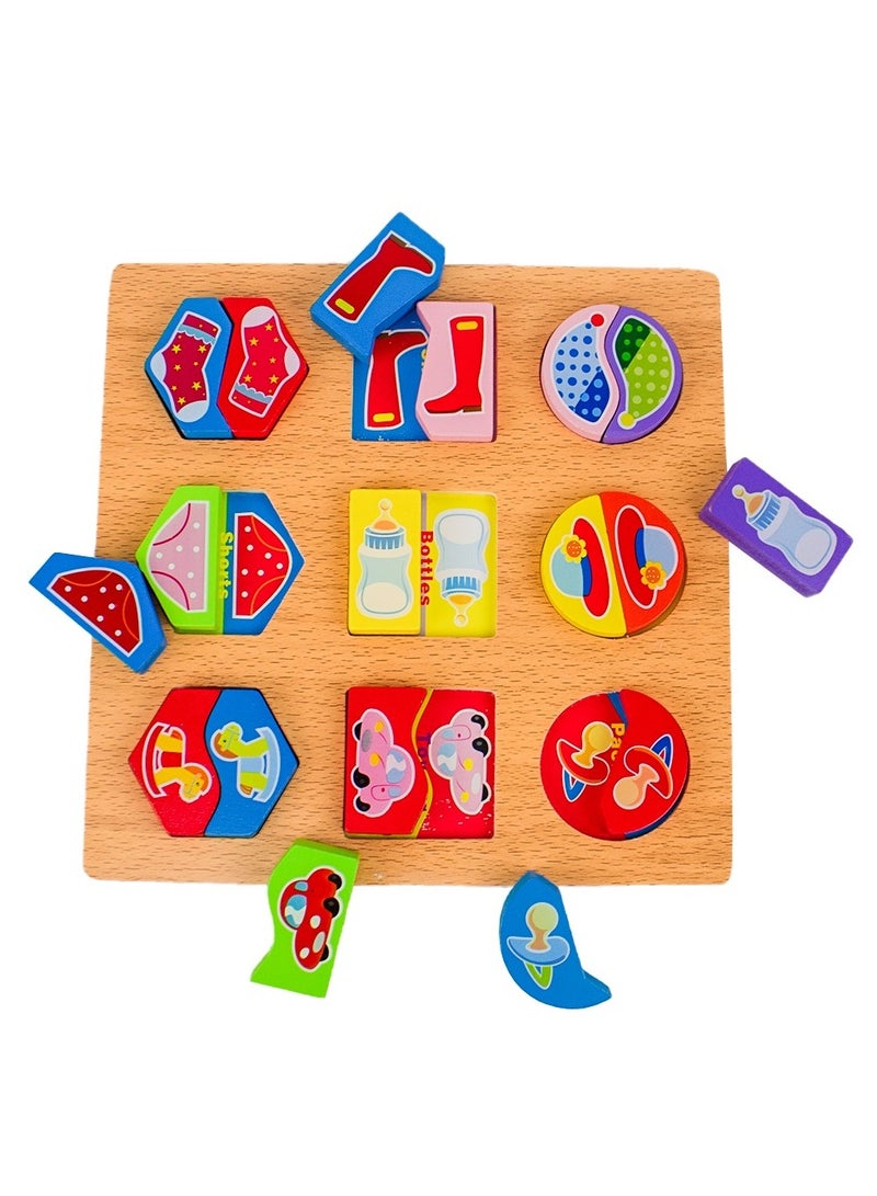 UKR UKR Wooden Paired Shape Puzzle – Educational Matching Toy for Kids | Early Learning Puzzle for Babies & Toddlers | Cognitive Development & Shape Recognition Toy for Preschoolers - Image 4