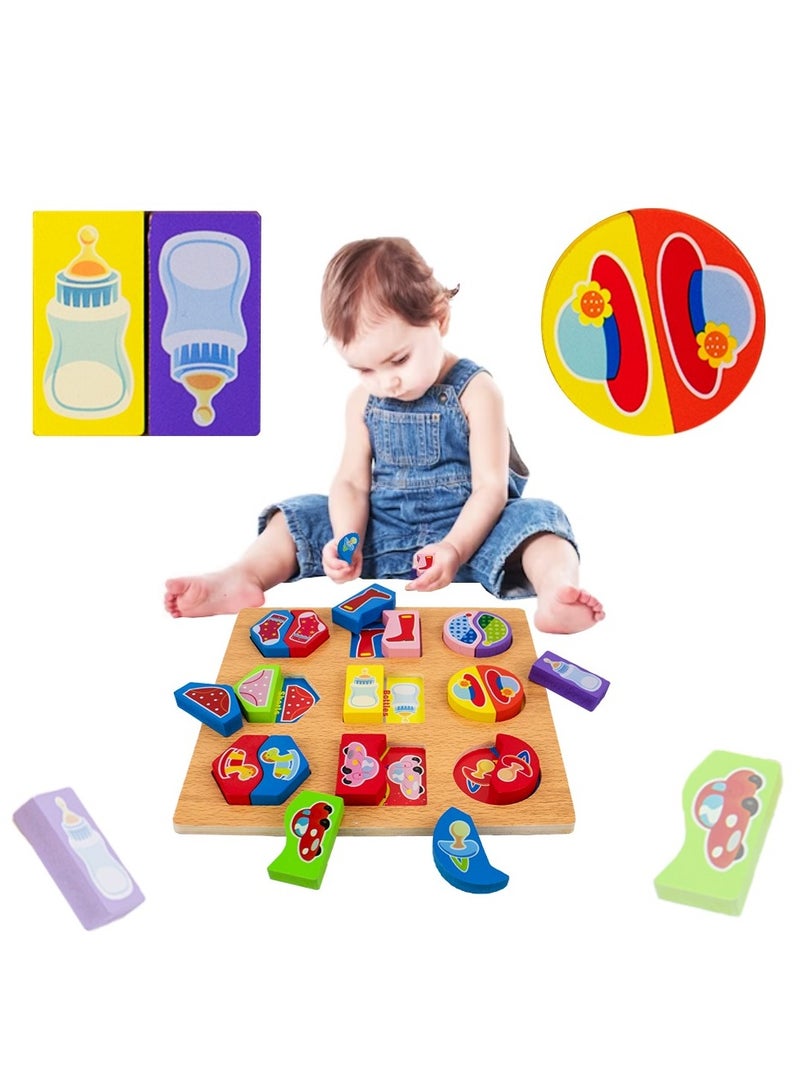 UKR UKR Wooden Paired Shape Puzzle – Educational Matching Toy for Kids | Early Learning Puzzle for Babies & Toddlers | Cognitive Development & Shape Recognition Toy for Preschoolers - Image 2