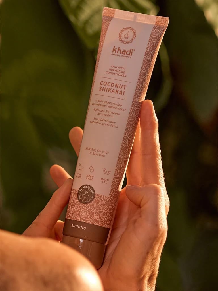 khadi COCONUT SHIKAKAI Ayurvedic Conditioner  Smoothness Shine & Combability Even with Curls  100% Natural & SiliconeFree  200 ml - Image 1