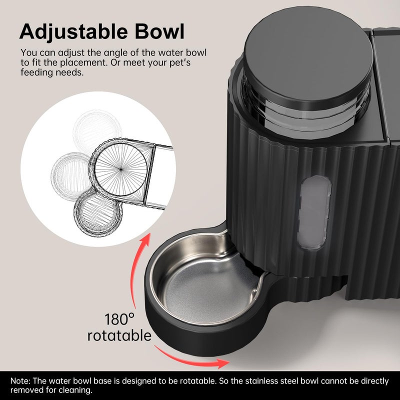 Gardner Pet Automatic Gravity Cat Food Feeder and Water Dispenser Stainless Steel Two-in-One Set Large Capacity Dispenser for Pets Dogs, Puppies, Kittens-(0.8 Gallons x 2) - Image 4