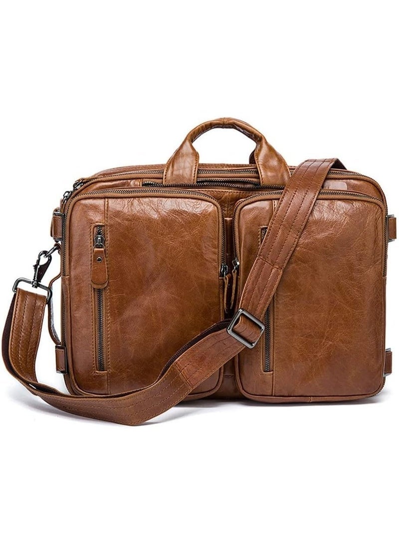 Goolink GL52615 Multi-Functional 3-in-1 Leather Business Bag - Unisex Convertible Backpack Messenger Briefcase - Image 3