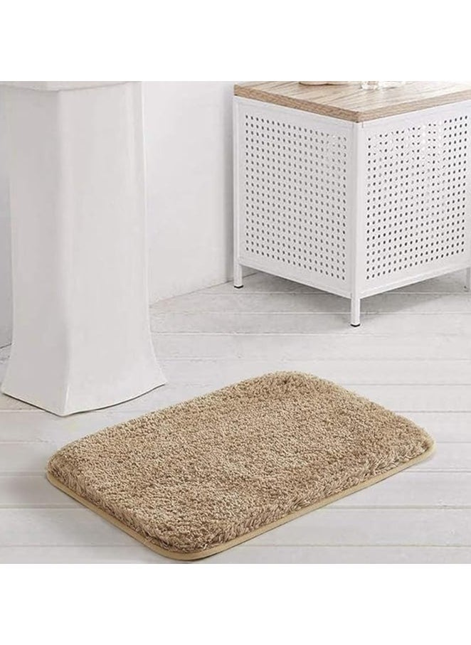 TYCOM Bathroom Rugs Bath Mat 40 BY 60 CM Non-Slip Fluffy Soft Plush Microfiber Shower Carpet Rug Machine Washable Quick Dry Ultra Bath Mats for Tub Bathroom and Shower Camel.  - Image 1