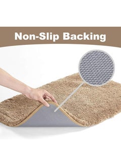 TYCOM Bathroom Rugs Bath Mat 40 BY 60 CM Non-Slip Fluffy Soft Plush Microfiber Shower Carpet Rug Machine Washable Quick Dry Ultra Bath Mats for Tub Bathroom and Shower Camel.  - Image 3