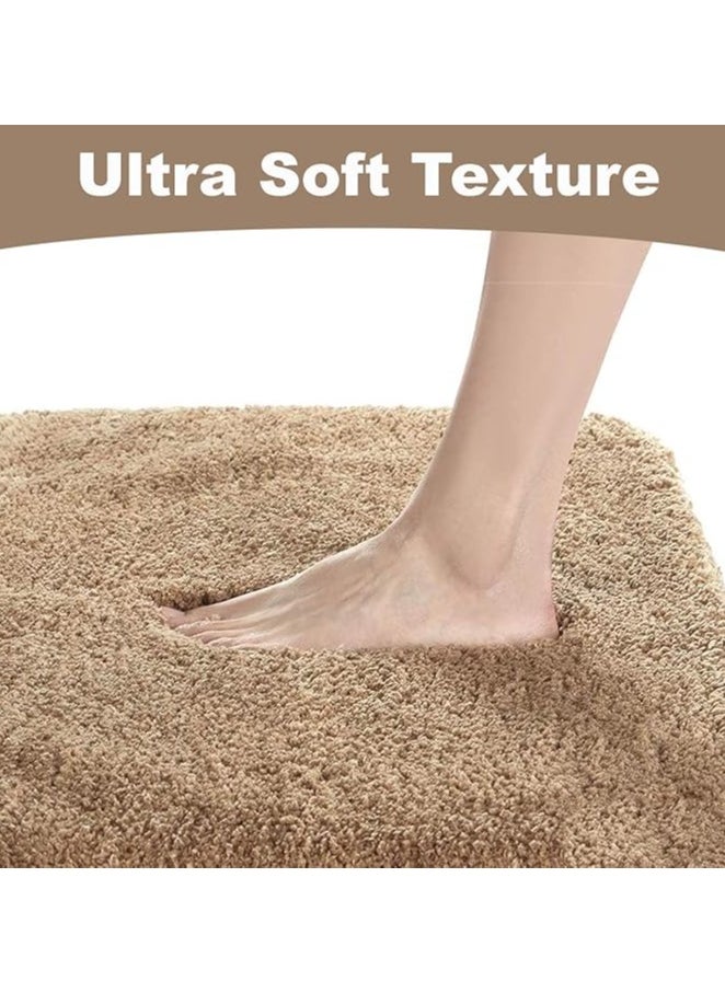 TYCOM Bathroom Rugs Bath Mat 40 BY 60 CM Non-Slip Fluffy Soft Plush Microfiber Shower Carpet Rug Machine Washable Quick Dry Ultra Bath Mats for Tub Bathroom and Shower Camel.  - Image 4
