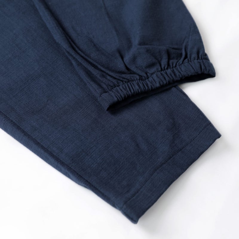 Tanming Linen Pants for Women Summer Casual High Waisted Drawstring White Beach Pant (Navy,XXL) - Image 4