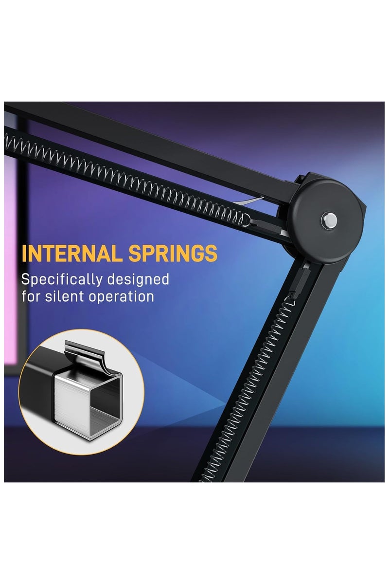 ماونو حامل ميكروفون MAONO BA37 القابل للتعديل – ذراع تعليق مع مشبك للمكتب ومحول 3/8 و5/8 للبودكاست، البث، الألعاب وتسجيل الاستوديو – أسود - Image 3