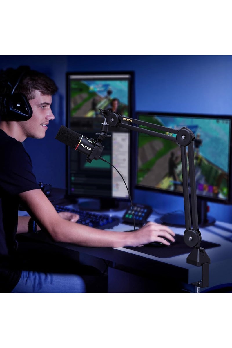 ماونو حامل ميكروفون MAONO BA37 القابل للتعديل – ذراع تعليق مع مشبك للمكتب ومحول 3/8 و5/8 للبودكاست، البث، الألعاب وتسجيل الاستوديو – أسود - Image 2