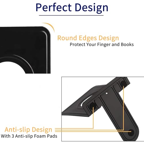 Jekkis 20pcs Metal Bookends for Shelves, 6.6"x 5.7"x 5" Black Heavy Duty Book Ends for Nonskid Bookend Supports Plain Large Bookends, Library Office Home, 10 Pair - Image 4