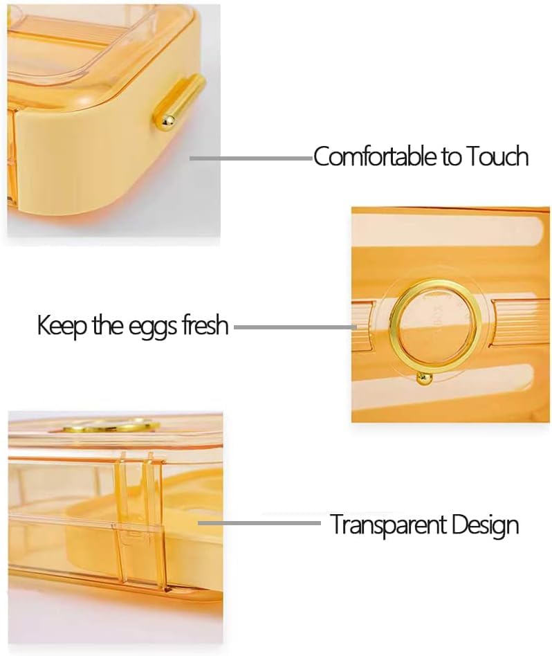 Kresal Large Capacity Egg Holder for Refrigerator Egg Fresh Storage Box for Fridge Egg Storage Container Clear Plastic Egg Box 1821 Grid Drawer Type Egg Crisper Kitchen Egg Tray Multicolor - Image 2