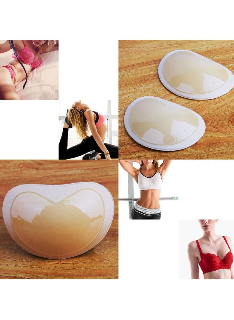 KASTWAVE - 6 Piece Bra Pads Push Up Pads, Self Adhesive Invisible Patch Underwear Pads, Increase Cup Size, Breathable, Reusable, Waterproof, Cleavage Enhancer Pads (Skin and Black) - Image 1