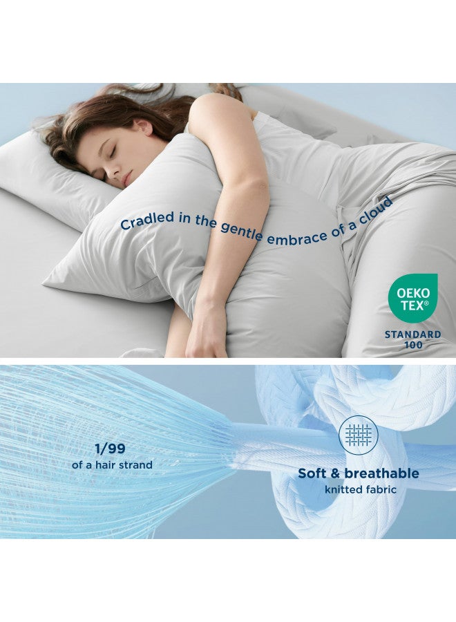 Bedsure Bedsure Breescape Cooling Sheets King, Cooling Sheets for Hot Sleeper, Deep Pocket Up to 17.5", Breathable Bed Sheets, 4 Pieces, Grey Sheet Set  - Image 3