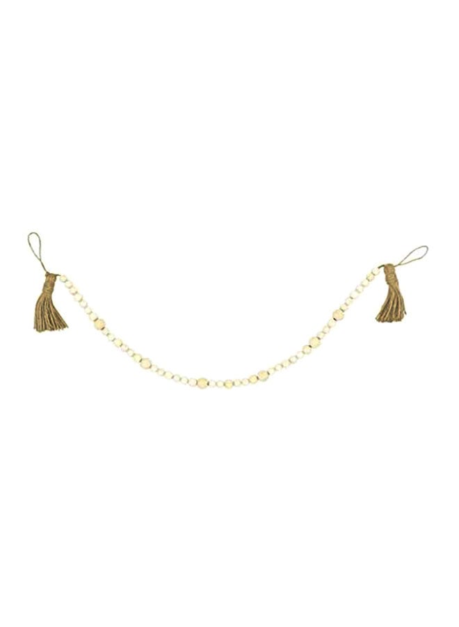 NIBEMINENT Wood Bead Garland With Tassels 