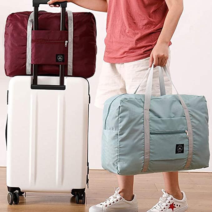 TOCINGO Travel Duffel Bag Foldable Flight Bag Travel Luggage Bag Travel Duffle Tote Bag Waterproof Luggage Organizer Storage (Wind Blow- Green) - Image 3