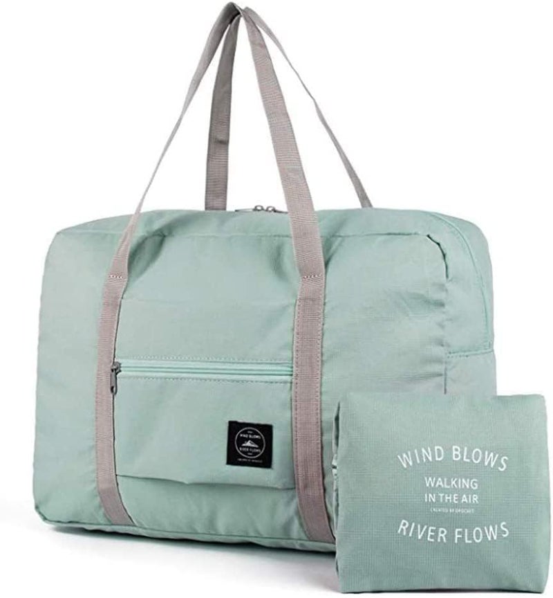 TOCINGO Travel Duffel Bag Foldable Flight Bag Travel Luggage Bag Travel Duffle Tote Bag Waterproof Luggage Organizer Storage (Wind Blow- Green) - Image 1