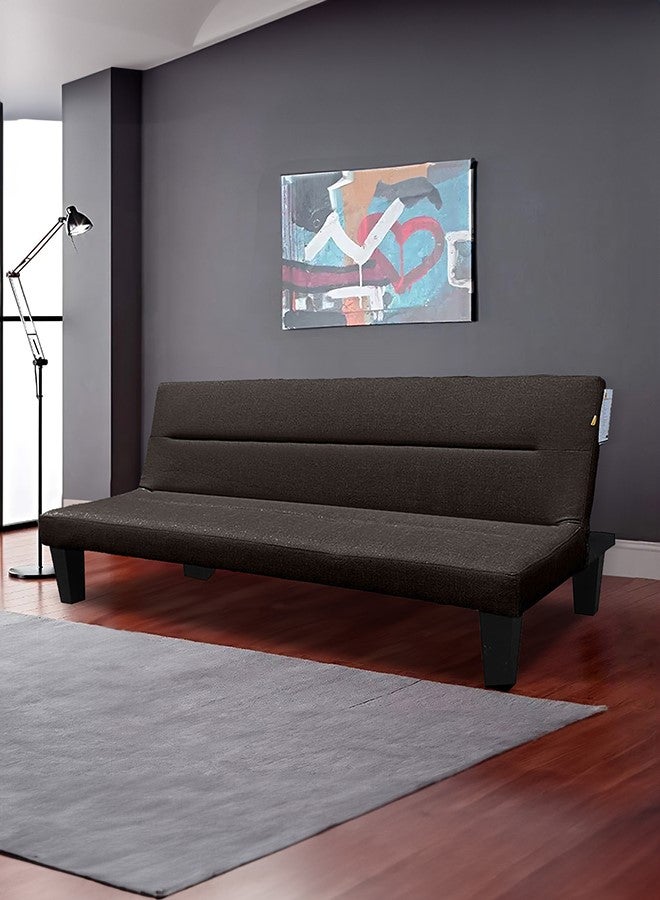 In-House Asil | 3-Seater Sofabed 2 In 1 Upholstered In Linen 28x182x182 cm- Dark Brown - Image 1