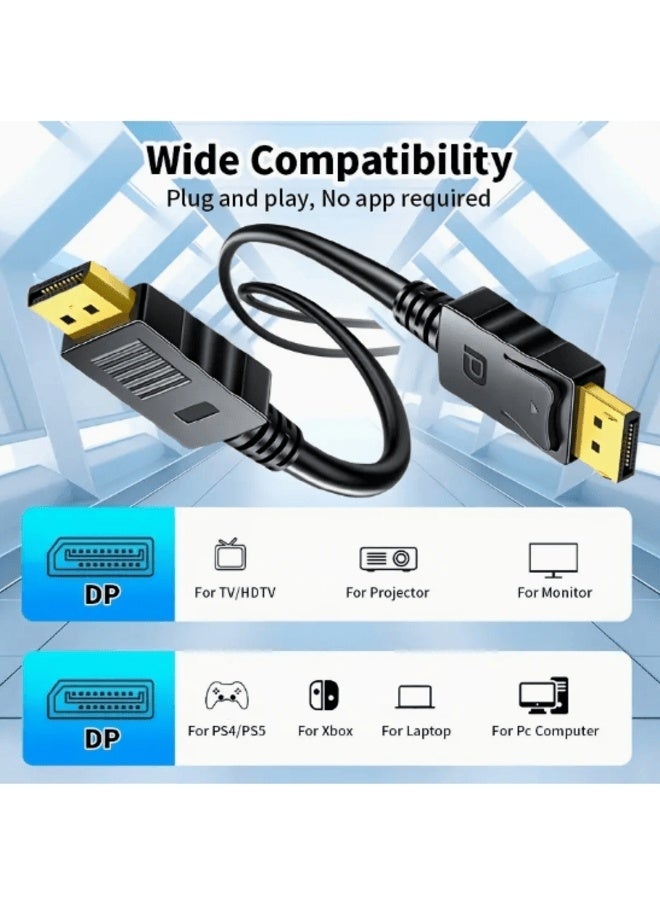 FUJISHKA DisplayPort Cable 4K, DP Male to DP Male Cable1.8m DP Computer Monitor Connection Cable, Gold-Plated DP Cable, DisplayPort Male to Male Cable for Gaming Monitor, Graphics Card, TV, PC, Laptop., Tv Connection, Pc Setup, Durable Design, Sleek Connector, Reliable Performance, Goldplated Connectors, Pc Builders, Home Office Setup Make a long product descrption 100 words - Image 2