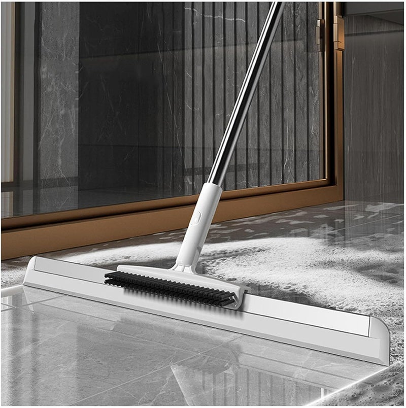 KASTWAVE Silicone Broom, Squeegee, Pet Hair Remover with Brush and 2 Scrape, 49'' Adjustable Handle Rubber Broom for Pet Hair Hardwood Floor, Broomi for Smooth Floors, Rugs, Windows, Glass - Image 1